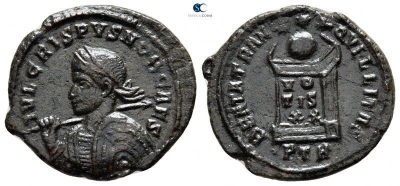 Crispus AD 317-326. Treveri
Follis Æ

16 mm., 3,33 g.



very fine