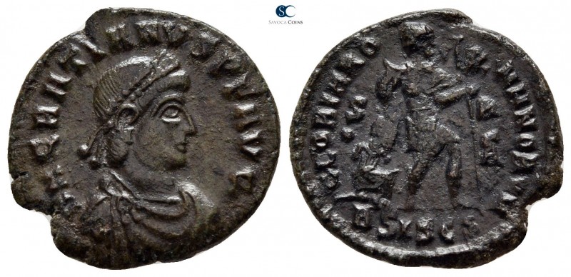 Gratian AD 375-383. Siscia
Follis Æ

19 mm., 2,57 g.



very fine