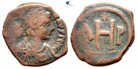 Justinian I AD 527-565. Thessalonica. 8 Nummi Æ