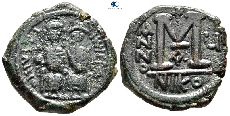 Justin II and Sophia AD 565-578. Nikomedia
Follis Æ

2 mm., 12,74 g.



v...