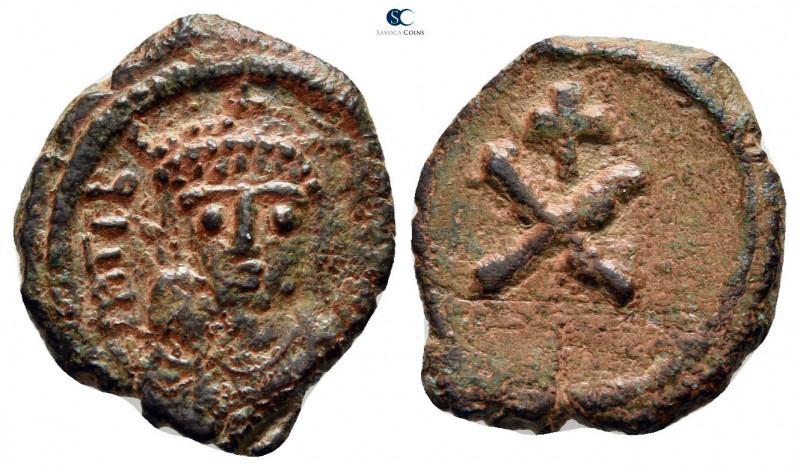 Maurice Tiberius AD 582-602. Constantinople
Decanummium Æ

19 mm., 2,87 g.
...