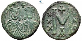 Nicephorus I, with Stauracius AD 802-811. Constantinople. Follis Æ