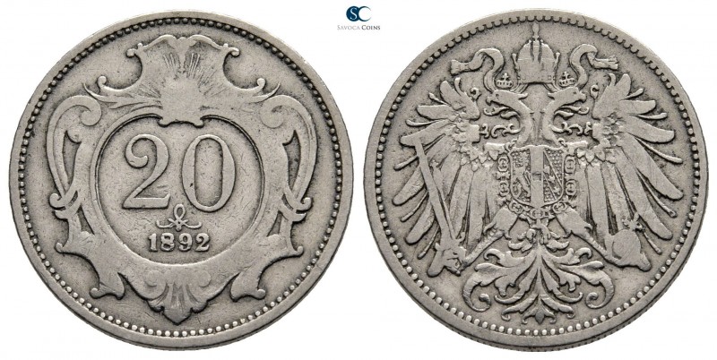 Austria. Wien (Vienna). Franz Joseph I AD 1848-1916.
20 Heller

21 mm., 3,91 ...