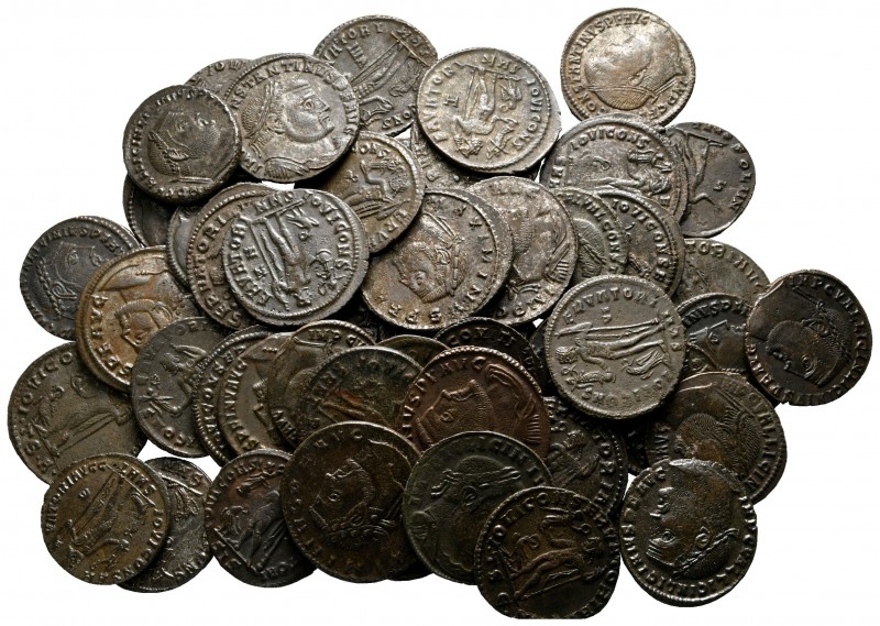 Lot of ca. 50 late roman bronze coins / SOLD AS SEEN, NO RETURN!

good very fi...