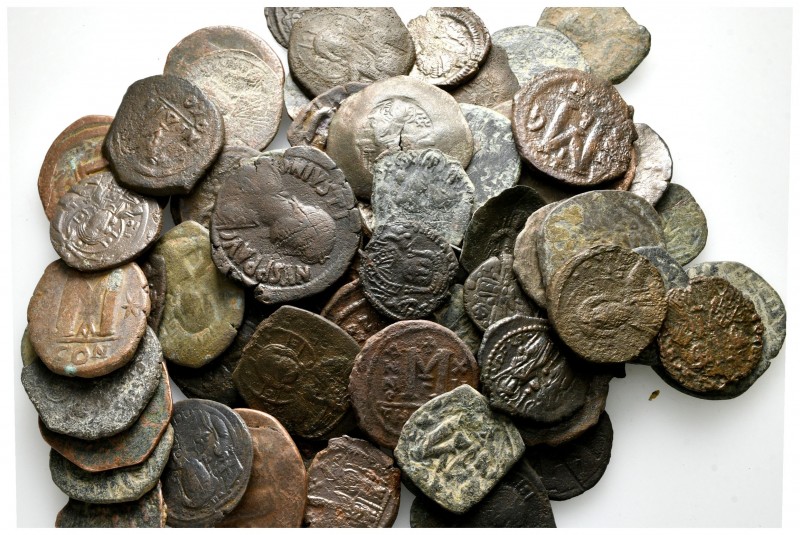 Lot of ca. 75 byzantine bronze coins / SOLD AS SEEN, NO RETURN!

nearly very f...