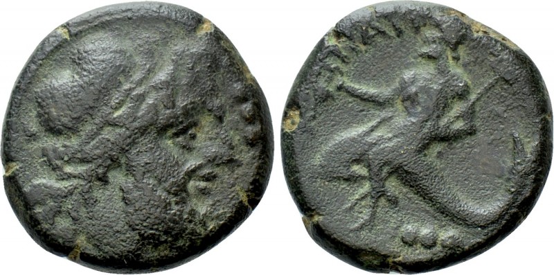 APULIA. Teate. Ae Teruncius (Circa 225-200 BC). 

Obv: Diademed head of Poseid...