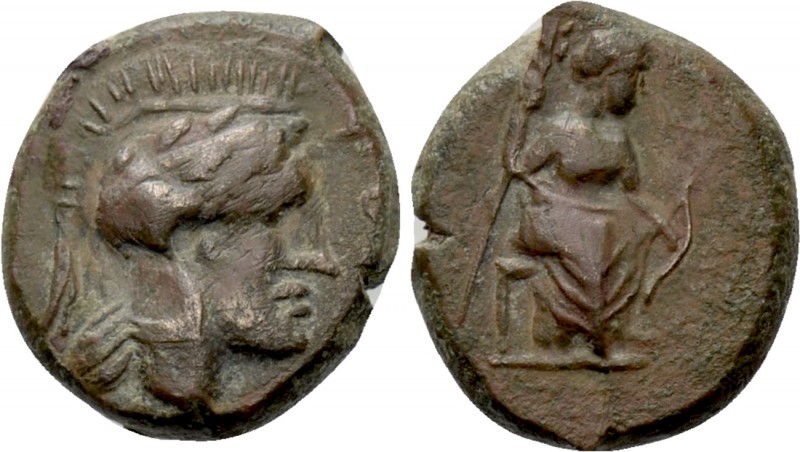 SICILY. AΘA Mint North West Sicily. Ae Trias (Circa 357-336 BC). 

Obv: ΑΘΑ. ...