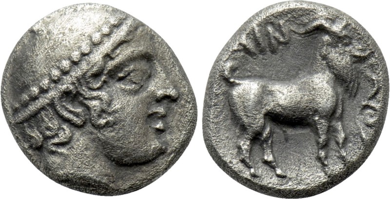 THRACE. Ainos. Diobol (Circa 427/6-425/4 BC). 

Obv: Head of Hermes right, wea...