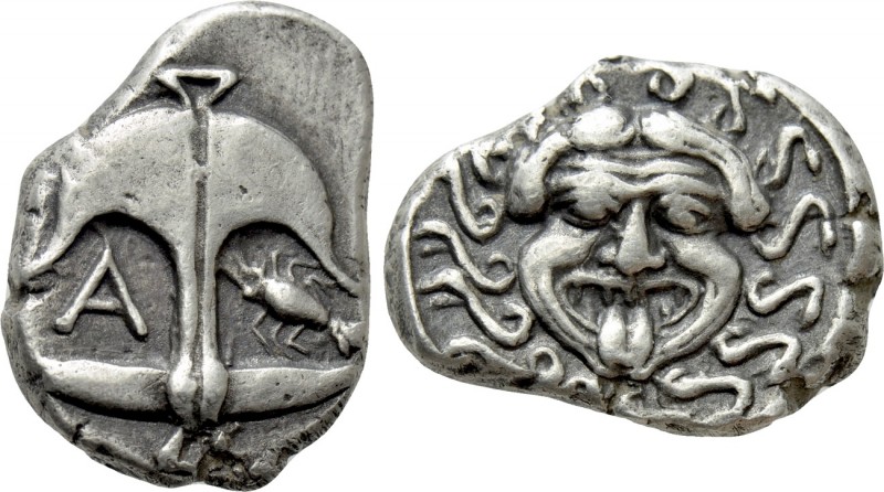 THRACE. Apollonia Pontika. Drachm (Circa 4th century BC). 

Obv: Inverted anch...