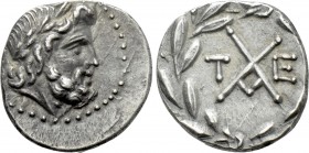 ACHAIA. Achaian League. Tegea. Triobol or Hemidrachm (1st century BC).