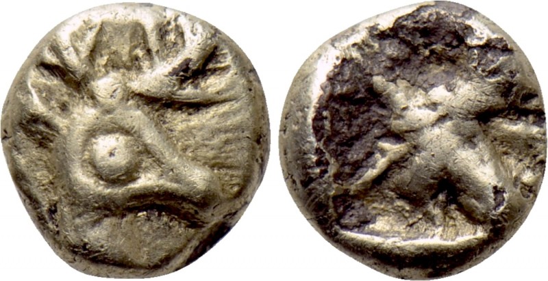 IONIA. Ephesos. Phanes (Circa 625-600 BC). Fourrée EL 1/48 Stater. 

Obv: Head...