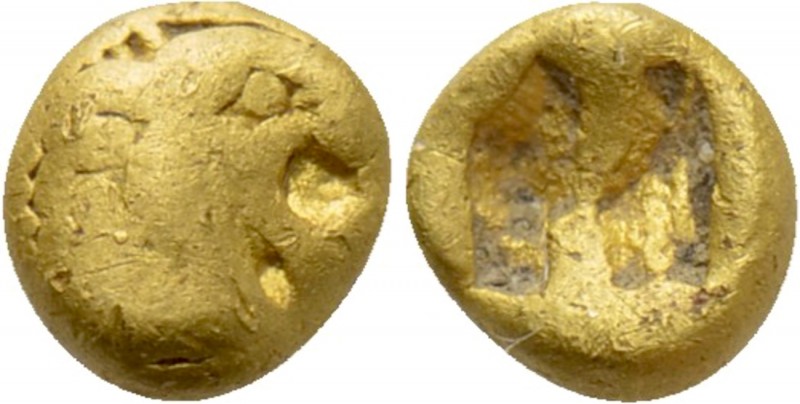KINGS OF LYDIA. Alyattes (Circa 610-560 BC). EL 1/48 Stater. Sardeis. 

Obv: H...