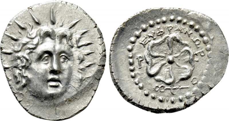 CARIA. Rhodes. Drachm (Circa 88/42 BC-AD 14). Euphranor, magistrate. 

Obv: Ra...