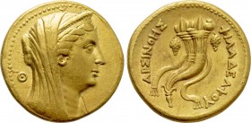 PTOLEMAIC KINGS OF EGYPT. Arsinoe II Philadelphos (Died 270/268 BC). GOLD Mnaieion or ‘Oktadrachm.' Alexandria. Struck under Ptolemy II.