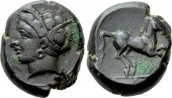 CARTHAGE. Ae (Circa 400-350 BC). Carthage or Punic mint in Sicily.