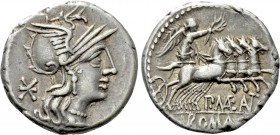 P. MAENIUS ANTIATICUS M. F. (132 BC). Denarius. Rome.