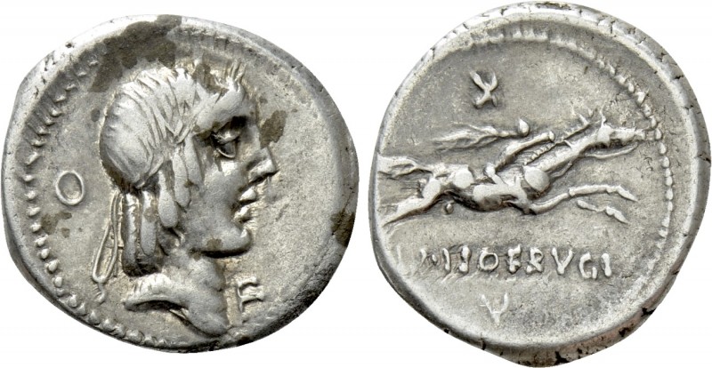 L. CALPURNIUS PISO FRUGI. Denarius (90 BC). Rome. 

Obv: Laureate head of Apol...