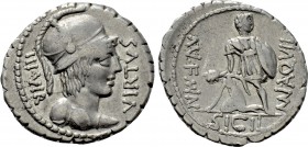 MN. AQUILIUS MN.F. MN.N. Serrate Denarius (65 BC). Rome.