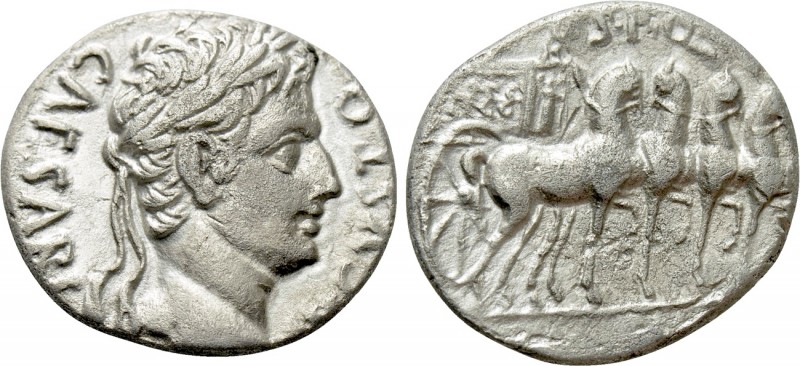 AUGUSTUS (27 BC-14 AD). Denarius. Uncertain mint in Spain (Colonia Patricia?). ...