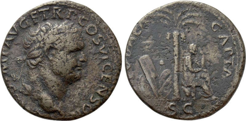 TITUS (79-81). As. Lugdunum.

Obv: T CAES IMP AVG F TR P COS VI CENSOR.
Laure...