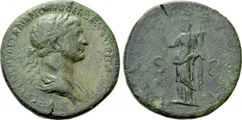 TRAJAN (98-117). Sestertius. Rome. 

Obv: IMP CAES NERVAE TRAIANO AVG GER DAC ...