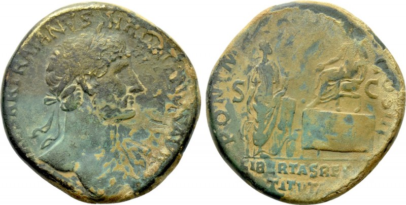 HADRIAN (117-138). Sestertius. Rome. 

Obv: IMP CAESAR TRAIANVS HADRIANVS AVG....