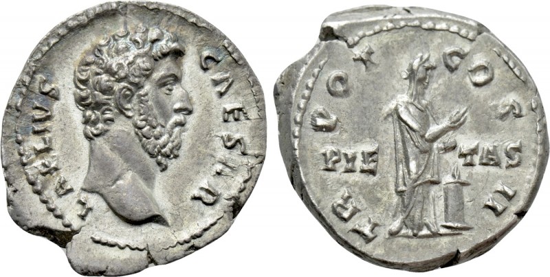 AELIUS (Caesar, 136-138). Denarius. Rome.

Obv: L AELIVS CAESAR.
Bare head ri...