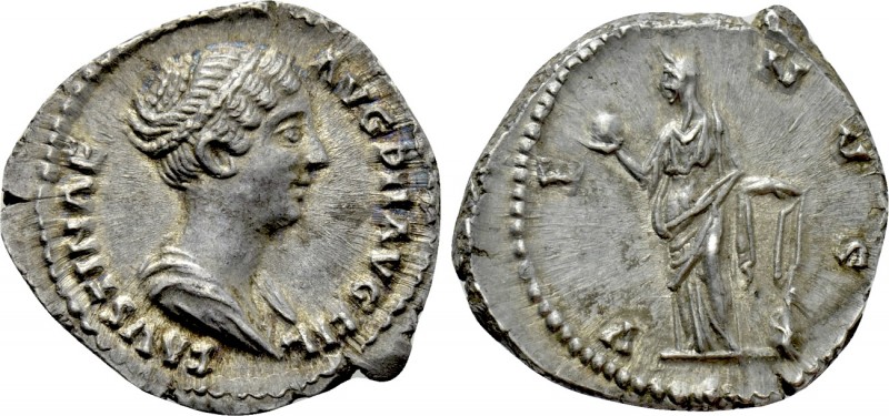 FAUSTINA II (Augusta, 147-175). Denarius. Rome. 

Obv: FAVSTINAE AVG PII AVG F...