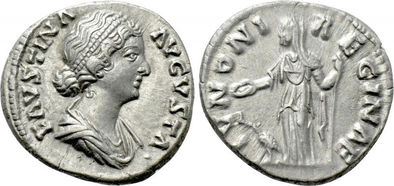 FAUSTINA II (Augusta, 147-175). Denarius. Rome. 

Obv: FAVSTINA AVGVSTA. 
Dra...