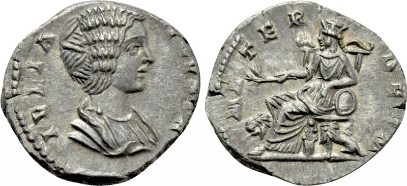 JULIA DOMNA (Augusta, 193-217). Denarius. Rome. 

Obv: IVLIA AVGVSTA. 
Draped...