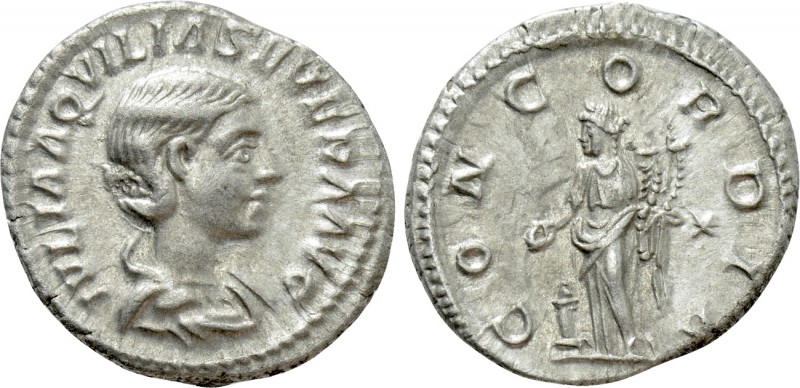 AQUILIA SEVERA (Augusta, 220-221 & 221-222). Denarius. Rome. 

Obv: IVLIA AQVI...