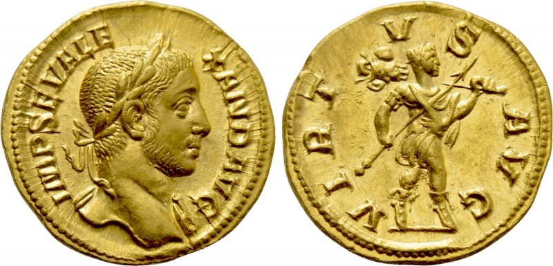 SEVERUS ALEXANDER (222-235). Aureus. Rome.

Obv: IMP SEV ALEXAND AVG.
Laureat...