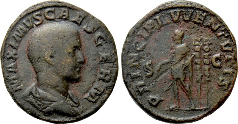 MAXIMUS (Caesar, 235/6-238). Sestertius. Rome. 

Obv: MAXIMVS CAES GERM. 
Bar...