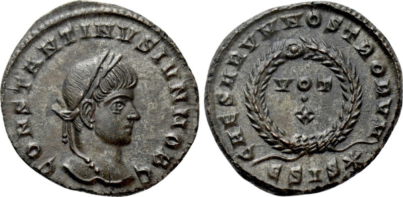 CONSTANTINE II (Caesar, 316-337). Follis. Siscia. 

Obv: CONSTANTINVS IVN NOB ...