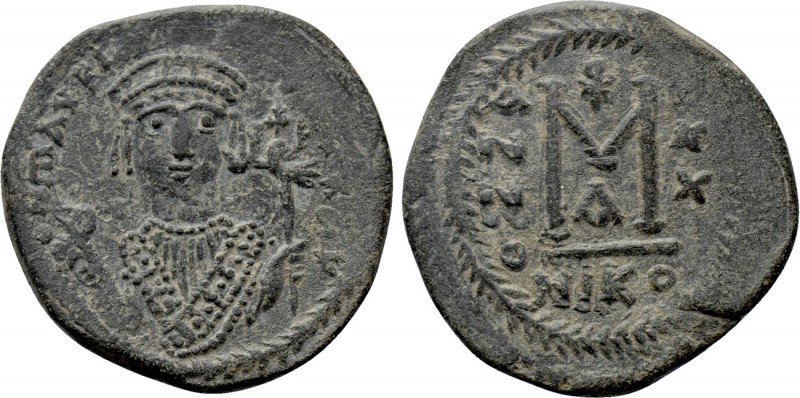 MAURICE TIBERIUS (582-602). Follis. Nicomedia. Dated RY 20 (601/2). 

Obv: Cro...