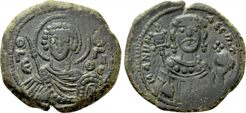 MANUEL I COMNENUS (1143-1180). Tetarteron. Thessalonica. 

Obv: Facing bust of...