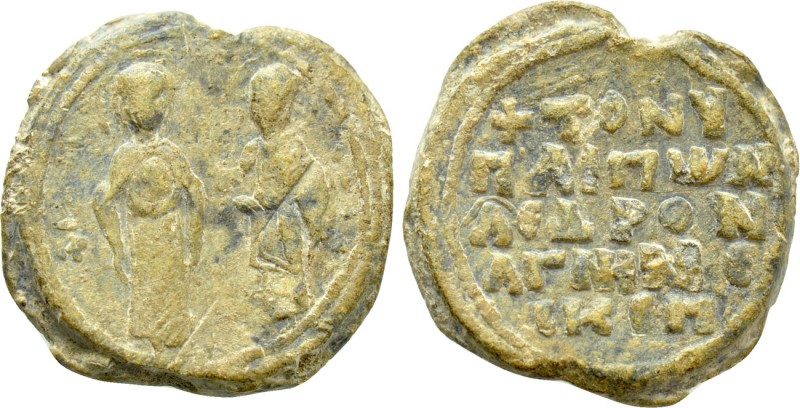 BYZANTINE SEALS. Uncertain (11th-12th centuries). 

Obv: The Virgin Mary stand...