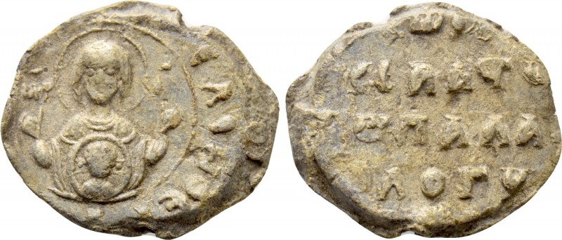 BYZANTINE SEALS. Uncertain (12th century). 

Obv: Virgin Mary enthroned facing...