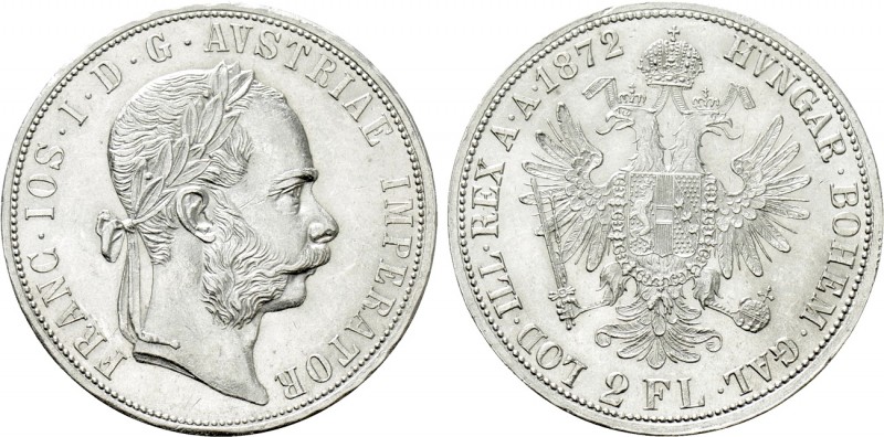 AUSTRIA. Franz Joseph I (1848-1916). Doppelgulden (1872). Wien (Vienna). 

Obv...