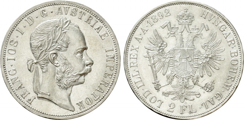 AUSTRIA. Franz Joseph I (1848-1916). Doppelgulden (1892). Wien (Vienna). 

Obv...