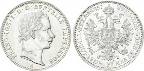 AUSTRIA. Franz Joseph I (1848-1916). 1/4 Gulden (1857-A). Wien (Vienna).