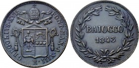 ITALY. Papal States. Gregory XVI (1831-1846). Biacco (1843).