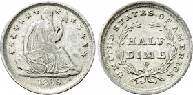 UNITED STATES. SILVER. Half Dime (1839). Philadelphia. Liberty seated with stars type.