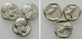 3 Tetradrachms of Athens.