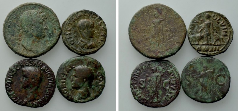 4 Roman Coins; Agrippa, Claudius etc.

Obv: .
Rev: .

.

Condition: See p...