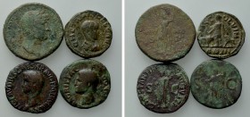 4 Roman Coins; Agrippa, Claudius etc.