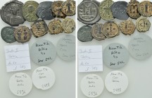 10 Byzantine Coins; Mauricius Tiberius etc.