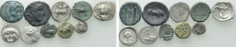 10 Greek Coins; Alexander I of Macedon, Boeotia etc. 

Obv: .
Rev: .

. 
...