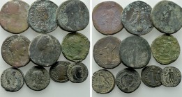 10 Roman Coins; Sestertii etc.