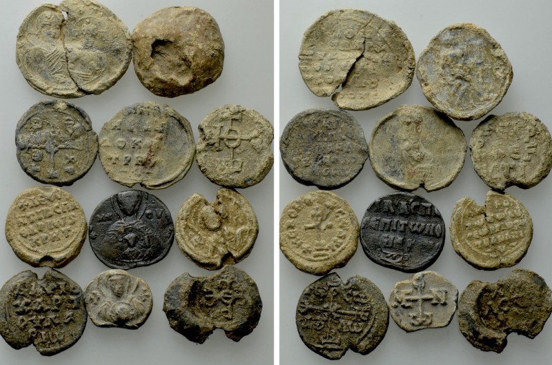 11 Byzantine Seals. 

Obv: .
Rev: .

. 

Condition: See picture.

Weigh...